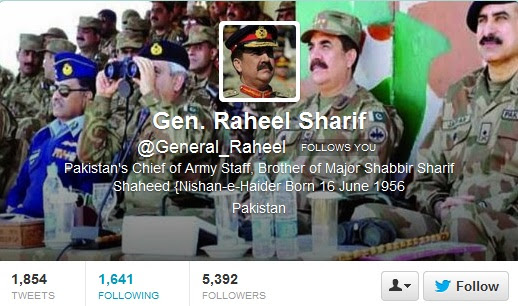 Gen. Sharif Has No Presence on Facebook, Twitter
