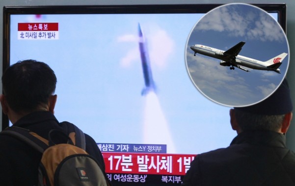 Chinese jet, North Korean missile, 