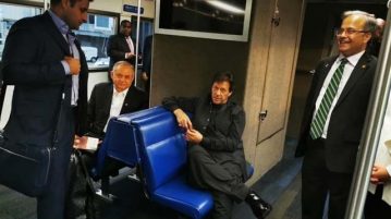 Imran Khan with his delegation in the US. PHOTO: PID